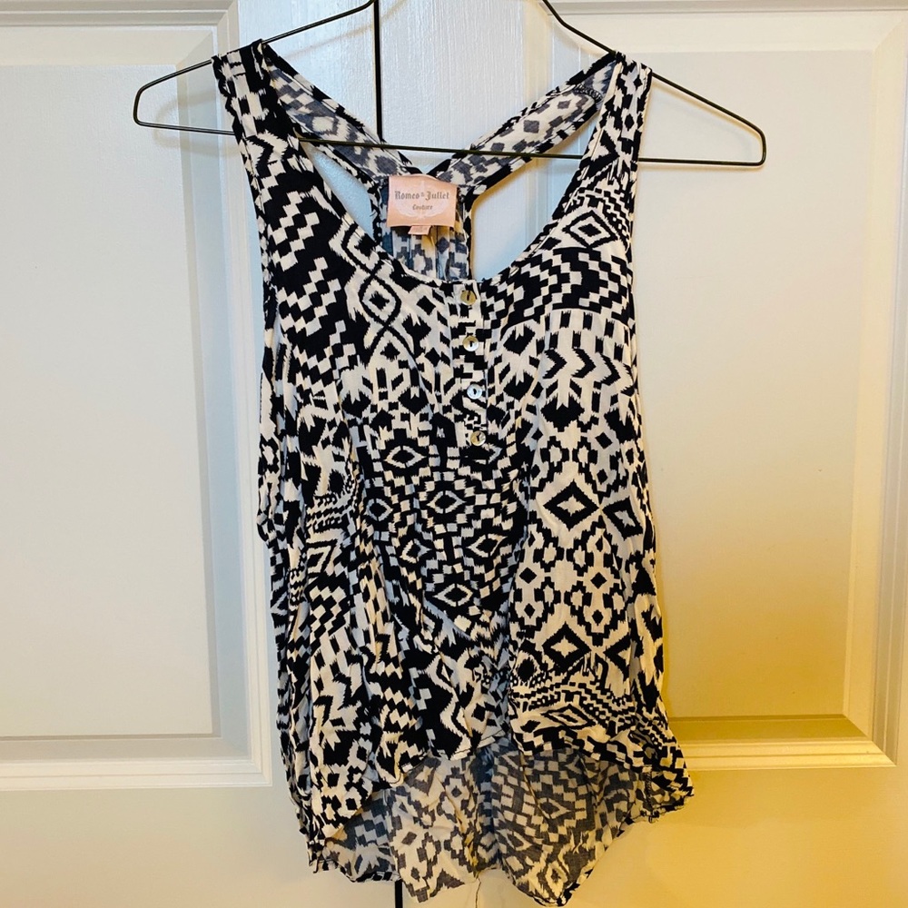 Romeo and Juliet Black White Tank